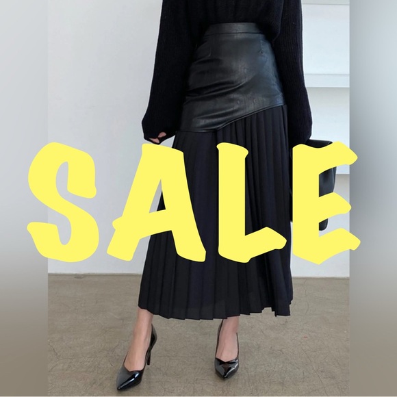 045 Elegant Black Pleated Skirt - Picture 8 of 8